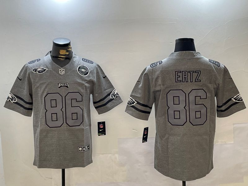 Men Philadelphia Eagles #86 Ertz Grey Throwback 2024 Nike Limited NFL Jersey style 8->cincinnati bengals->NFL Jersey